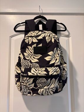 ALOHA Collection Black and Cream Tropical Print Backpack